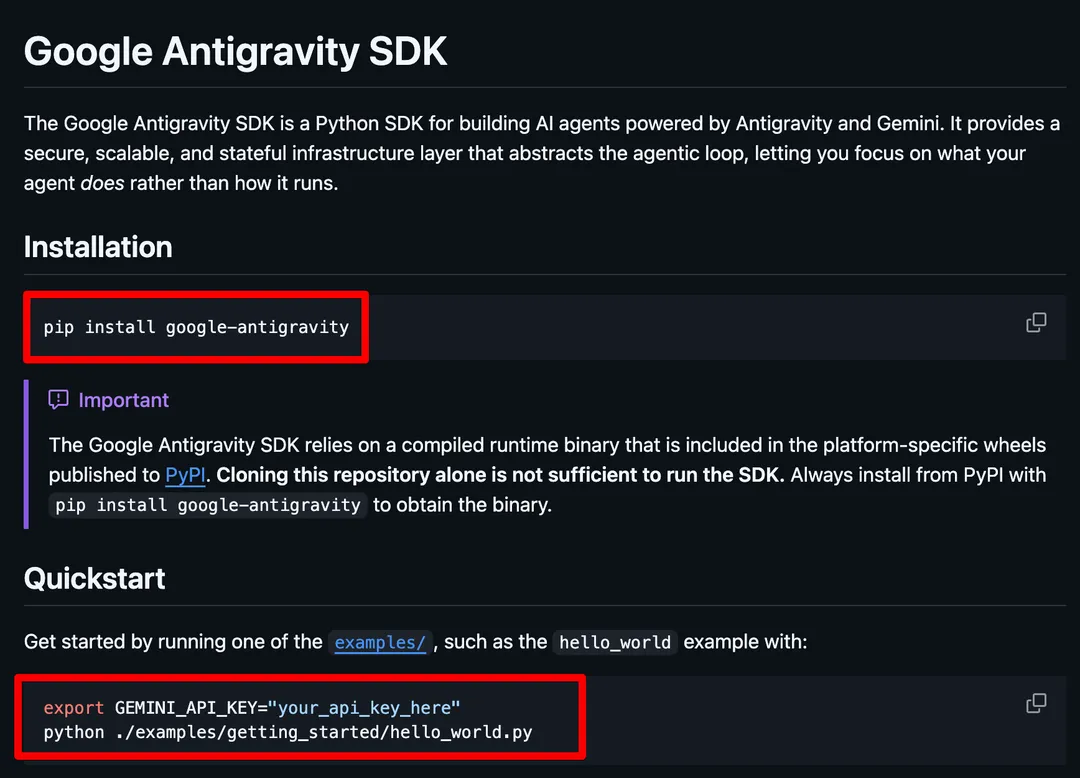 how to use antigravity sdk